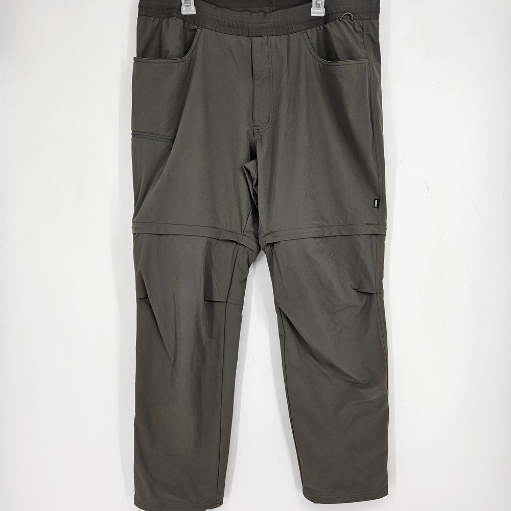 REI Convertible Pants Mens XL 32L Green Hiking Outdoors‎ Zip Off Nylon
